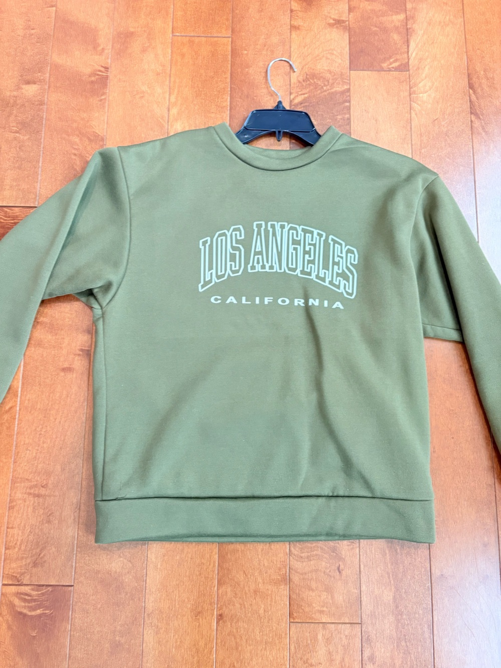 SHEIN Los Angeles Graphic Sweatshirt - Olive Green medium